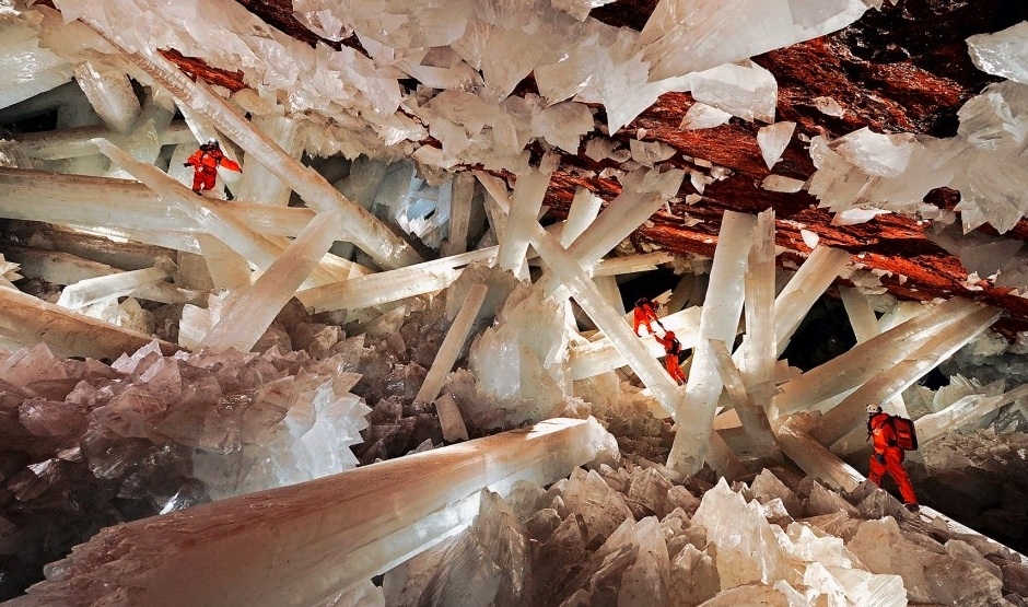 Giant crystal cave in Nacia, Mexico.