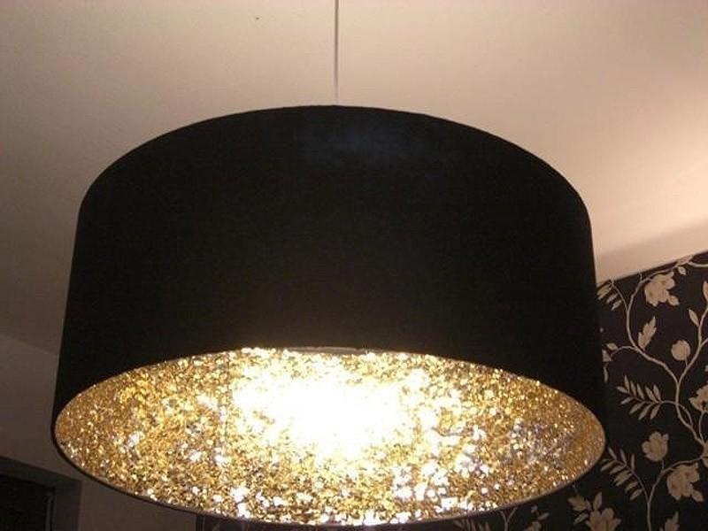 Coat the inside of a lampshade with glitter to create a cool reflective light effect.