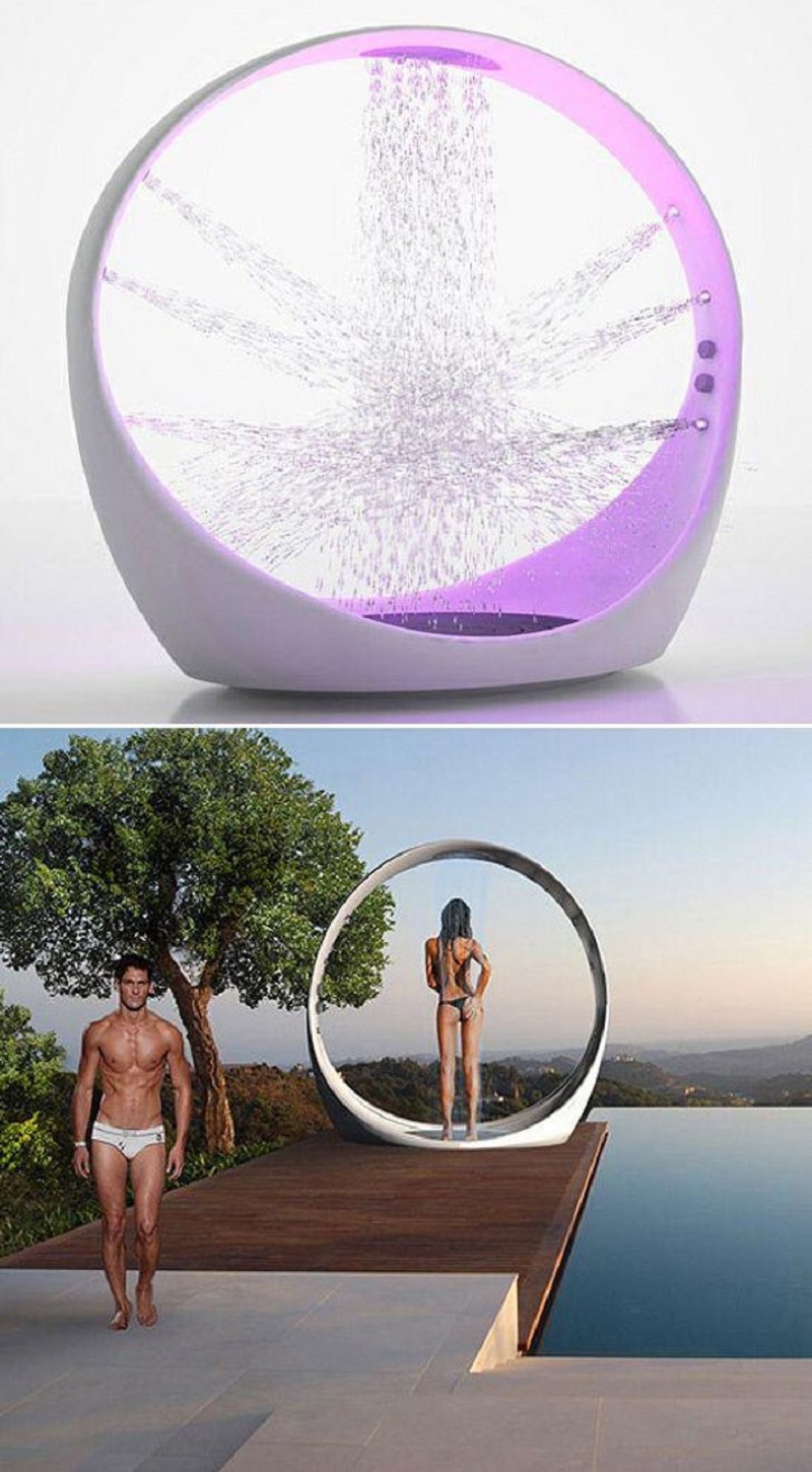 A Circular Shower That Rinses You Off From Every Angle.