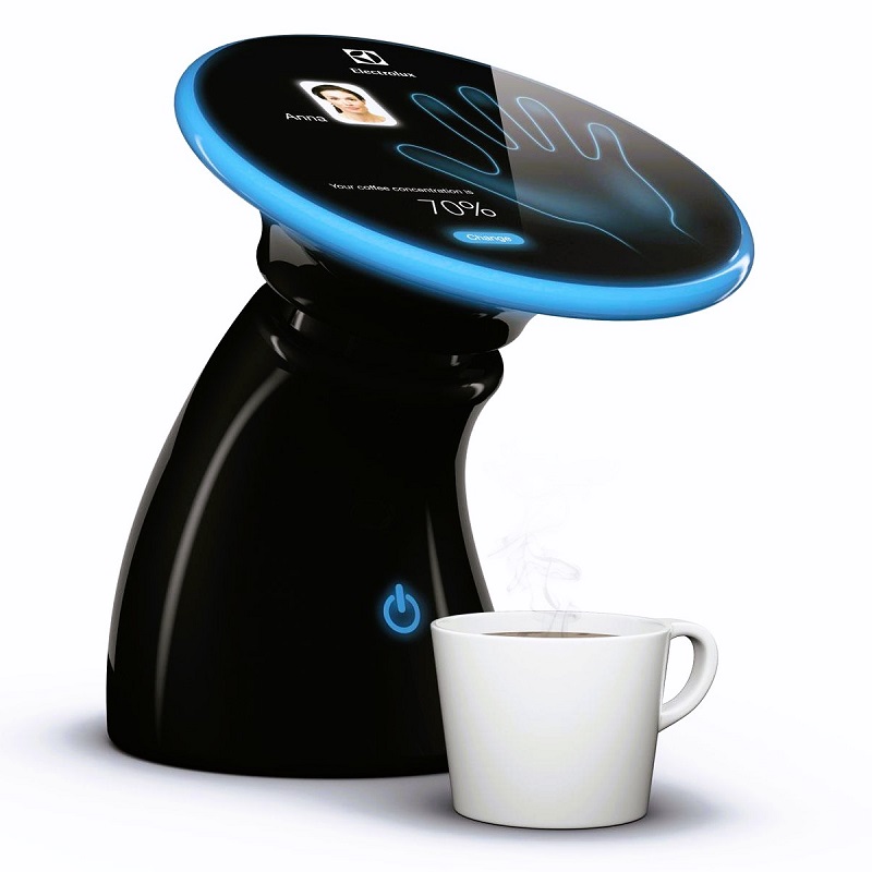 A Coffeemaker That Uses Handprint Recognition To Make The Perfect Cup Of Coffee According To Personal Preference.