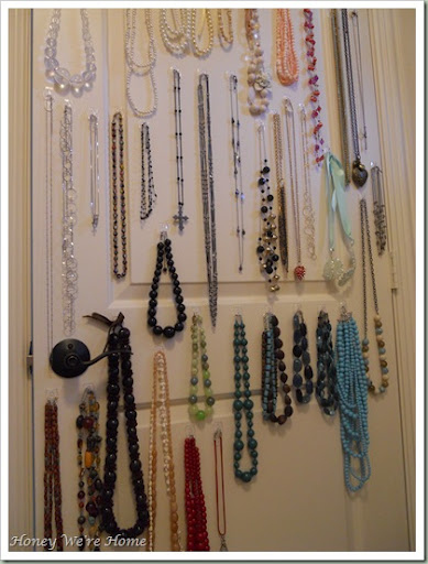 Use Command Hooks To Hang Jewelry On The Inside Of A Closet Door