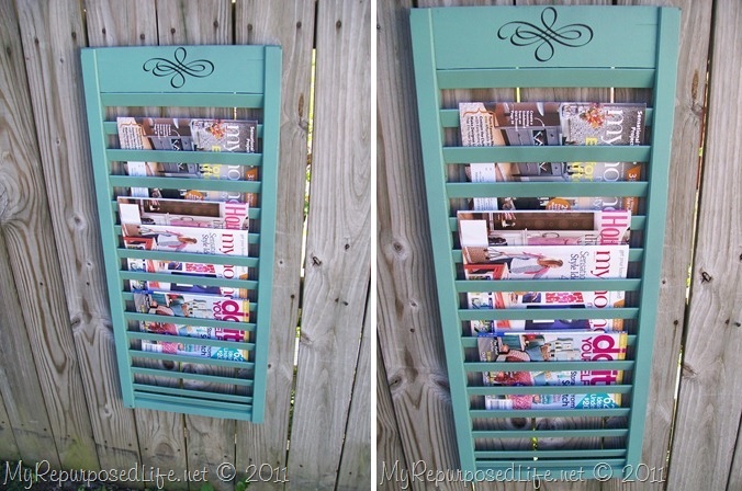 Repurpose A Shutter Into A Magazine Rack