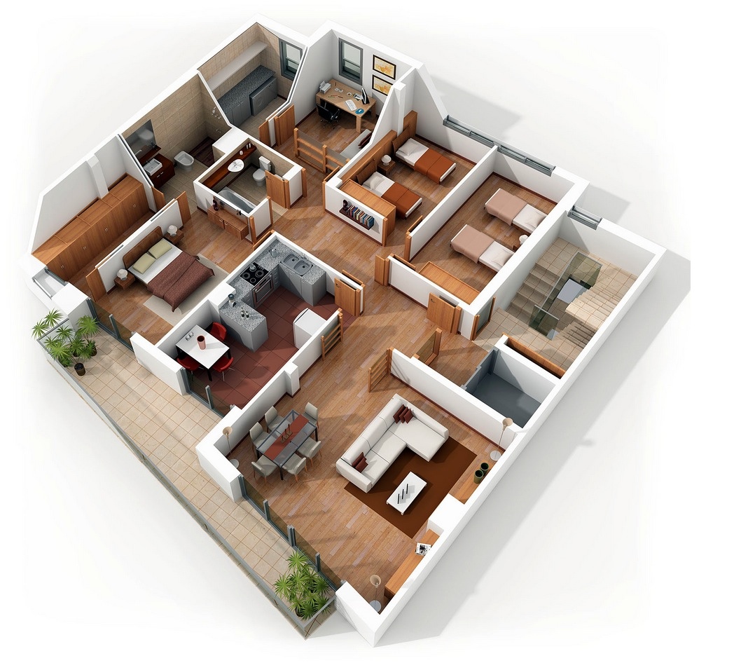50 Four “4” Bedroom Apartment/House Plans - Architecture & Design