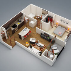 50 One “1” Bedroom Apartment/House Plans