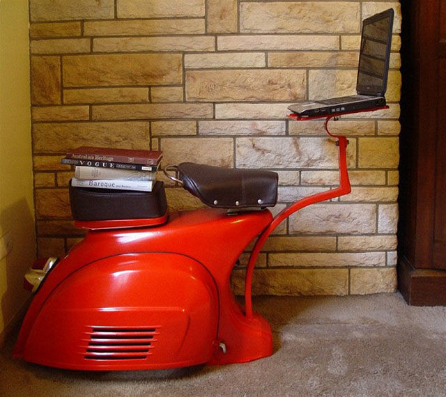Ride and Work With This Vespa Desk