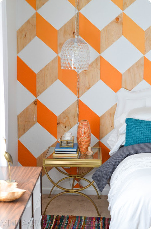 Use Wood And Paint To Create An Ombre Chevron Print.