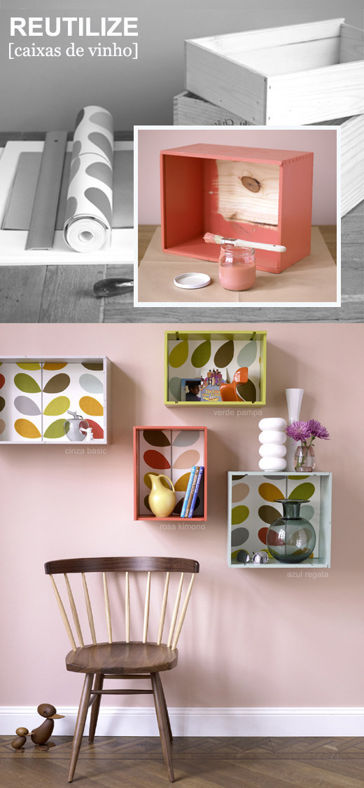 Use Shoe Boxes Or Wood Boxes And Patterned Paper To Make Shelves.