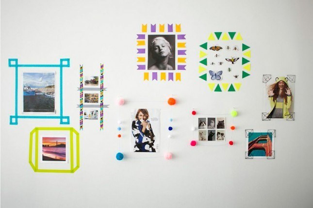 Instead Of Hanging Pictures In Frames, Use Washi Tape To Make A Customized Frame.