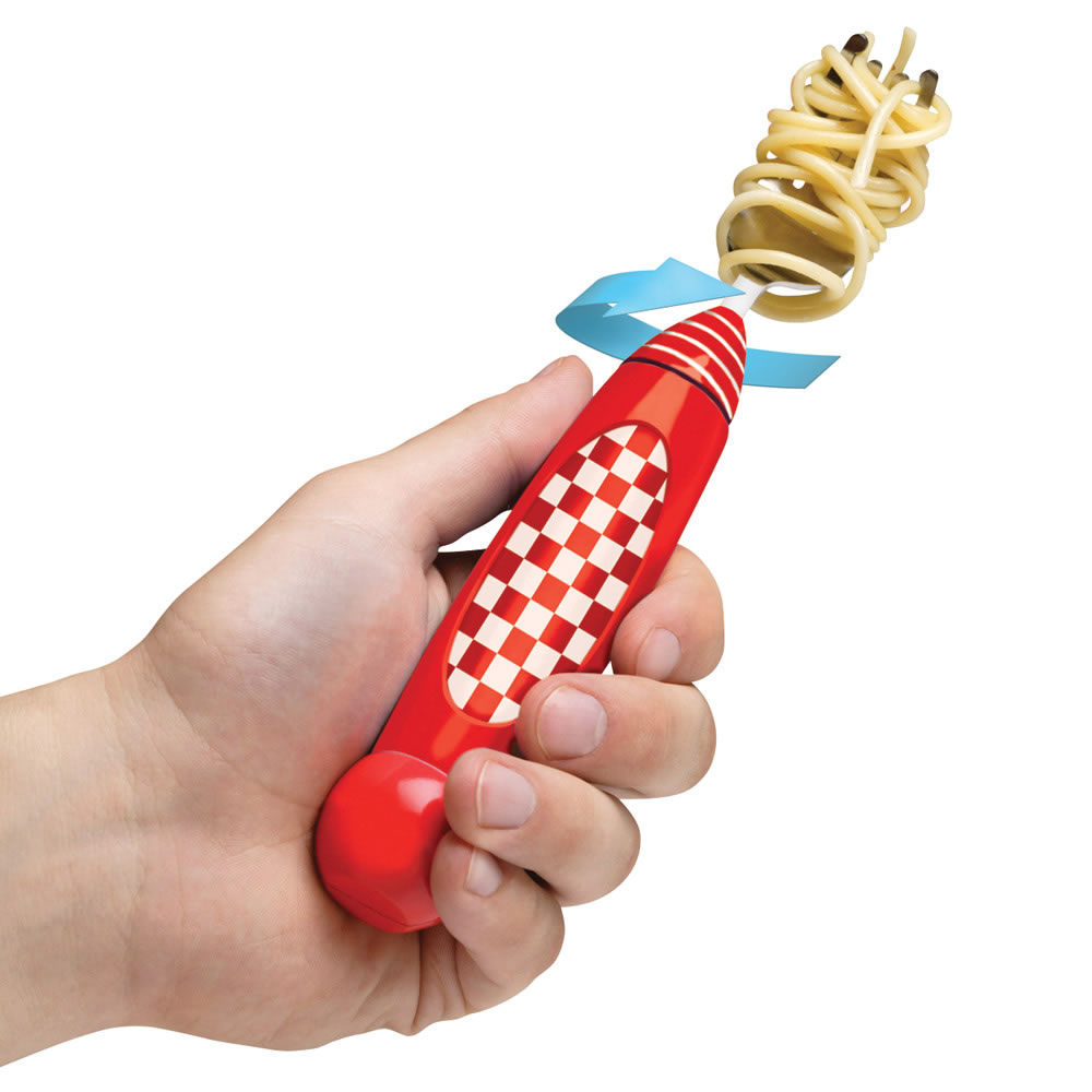 A Self-Twirling Spaghetti Fork