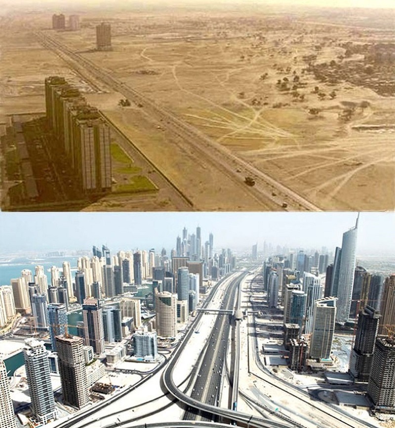 Dubai, UAE (1990 Vs. Present Day)