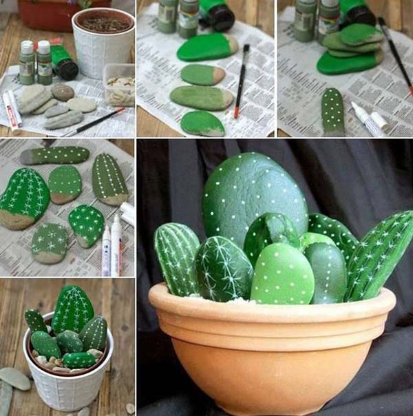 DIY Rock Cactus Garden