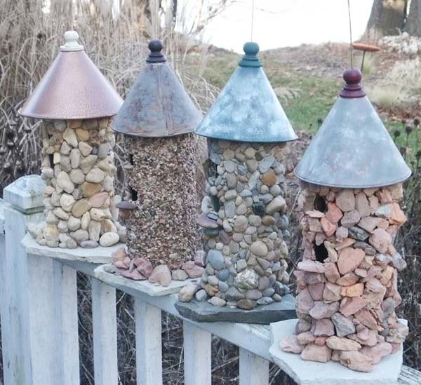 Cute Stone Birdhouses