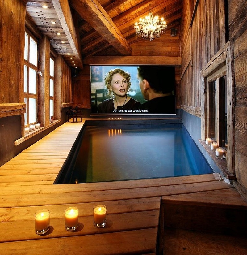 An Indoor Pool And Home Theater