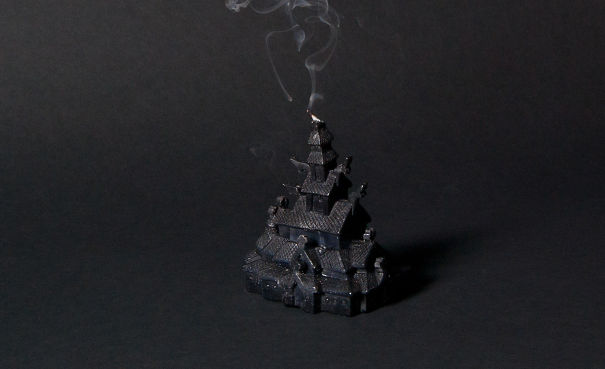 Stave Church Candle (Actual Norwegian Black Candle)