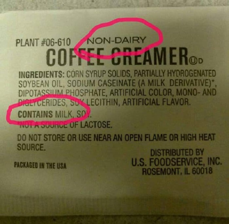 The guy who labeled this might not understand the concept of non-dairy!