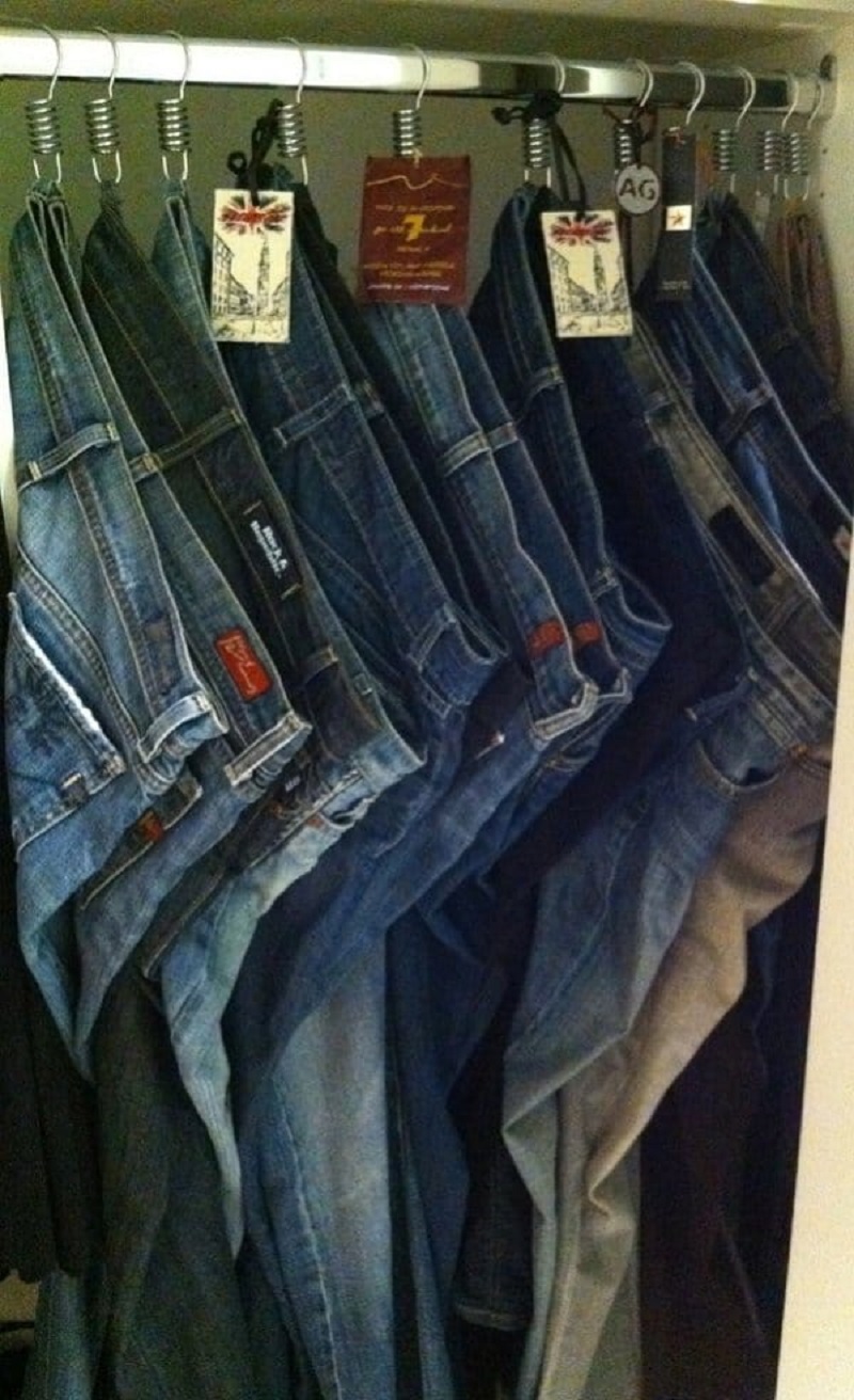 Shower Hooks Are Perfect For Hanging Jeans.