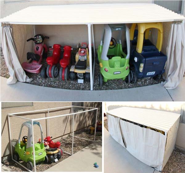Car Garage – Great Idea For All Those Large Outdoor Toys.