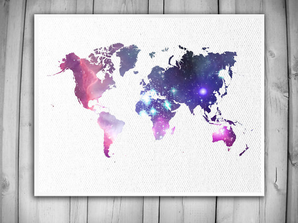 Galaxy World Map Print