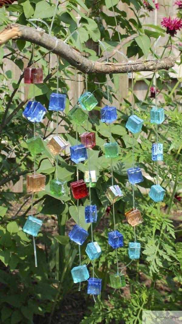 DIY Colored Glass Wind Chime: