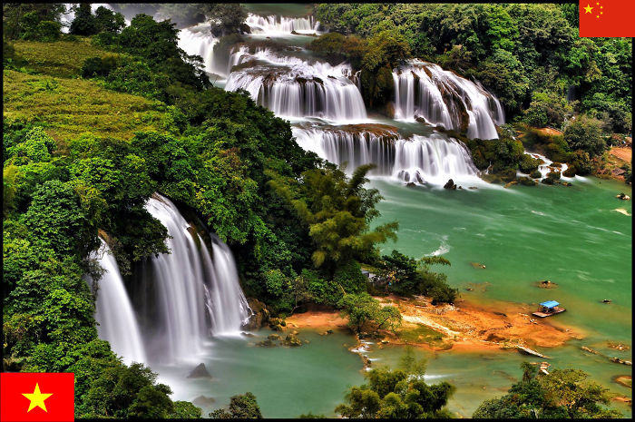 Ban Gioc Waterfall At The Border Between Vietnam And China (Photo By Dinh Xuan Dai)