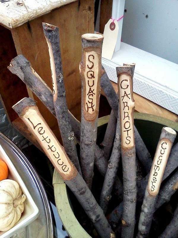 Garden Markers From Twigs And Branches