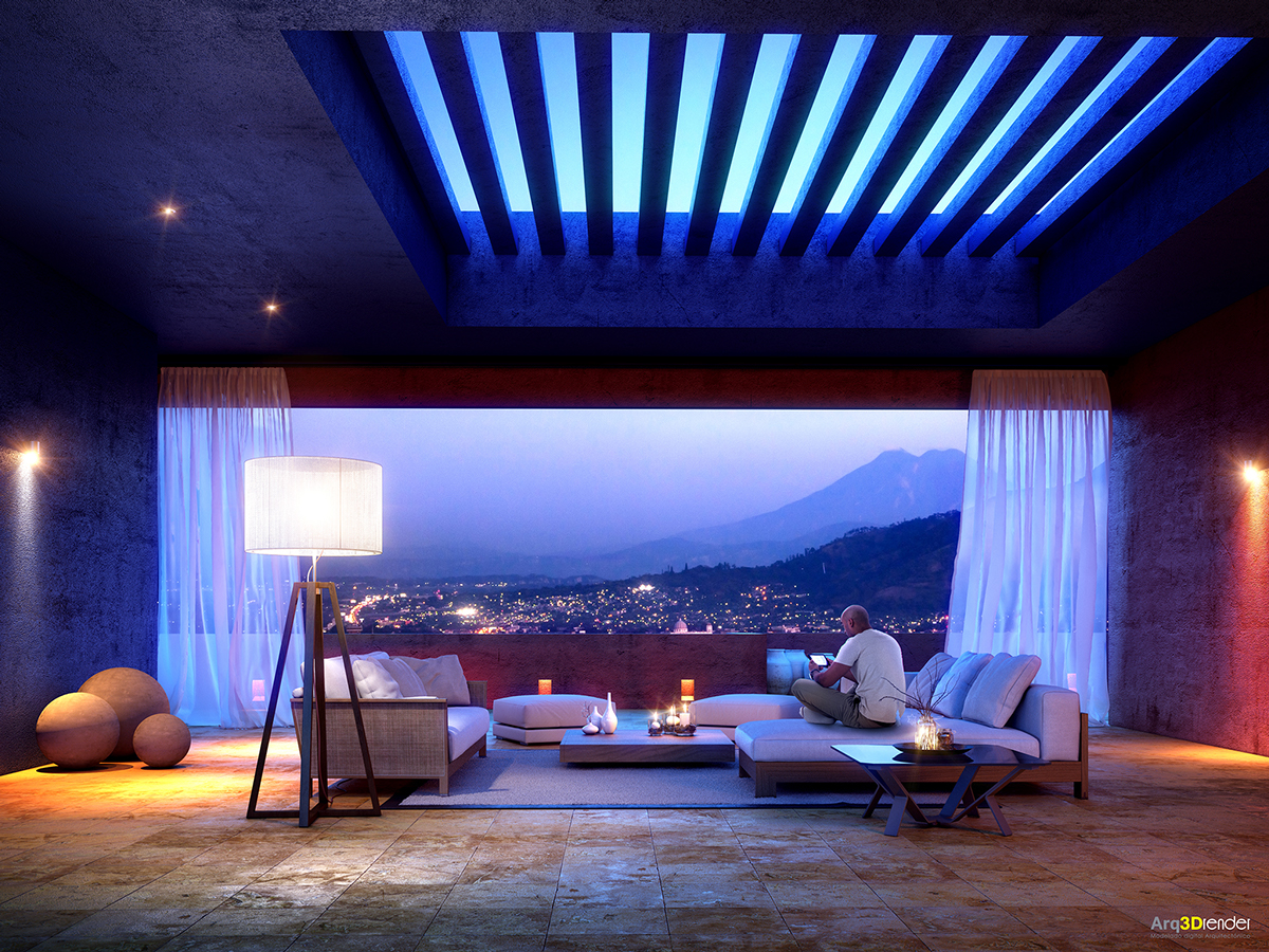 Neon Design Modern Living Room