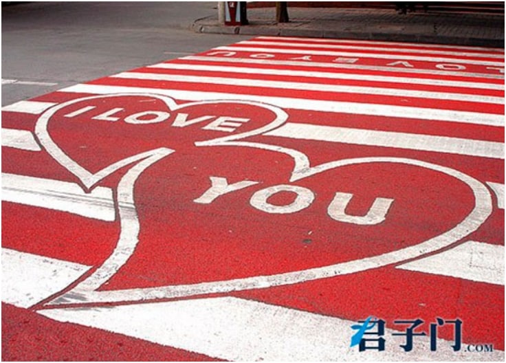I Love You Crosswalk In China, Perfect For Lovers And Wedding Photos