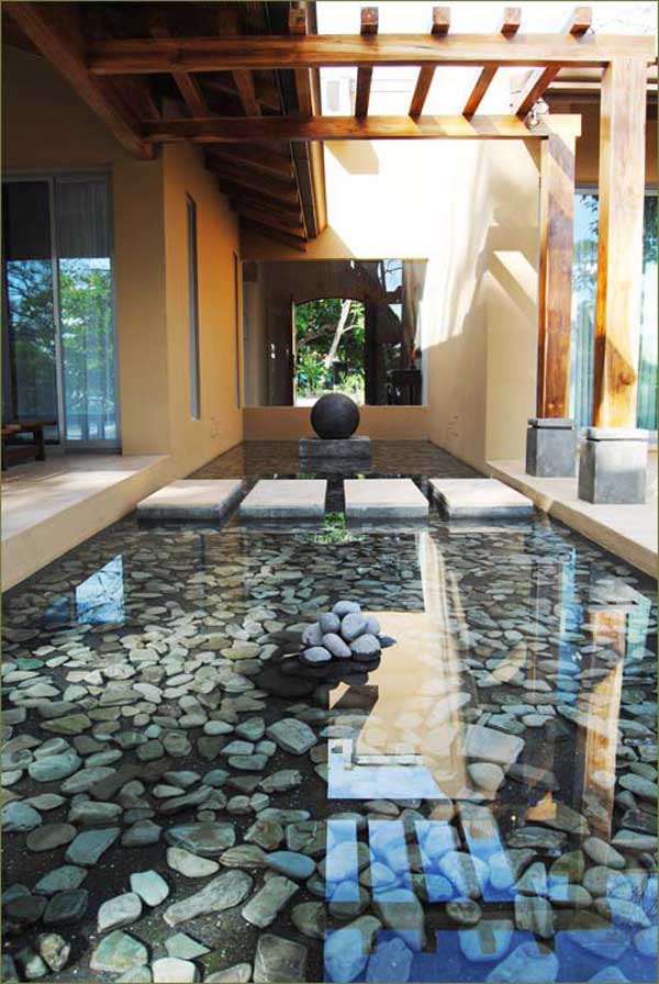 Water Feature With River Stones