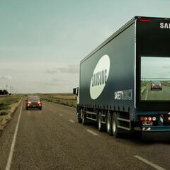 Samsung’s ‘Safety Truck’ Shows The Road Ahead On Screen So Drivers Can Pass It
