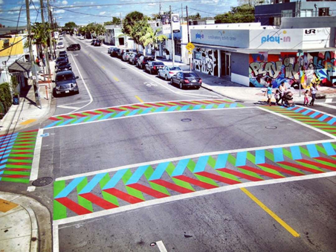 Colorful Wynwood Ways Crosswalk In Miami