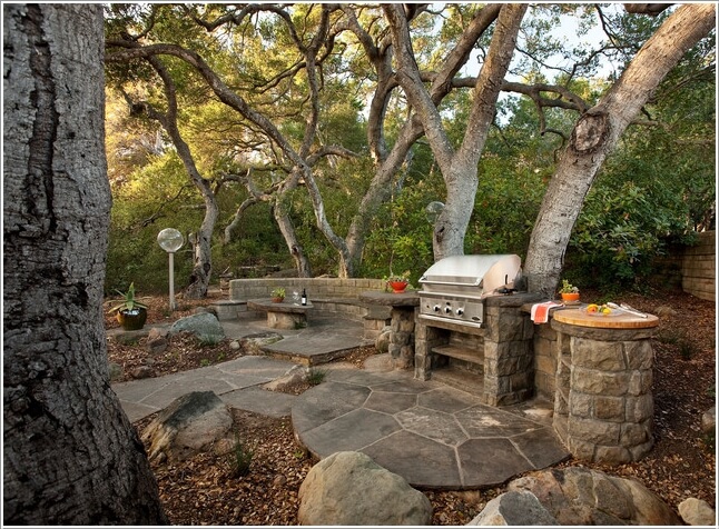 Go for An All Stone Grilling Area