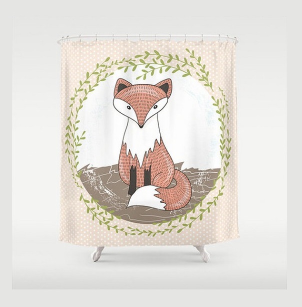 Everyone needs a custom-made fox shower curtain in their bathroom!