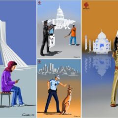 Satirical Illustrations Of Police Officers Around The World