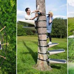 These Spiral Staircases Can Be Strapped On To Any Tree With Ease