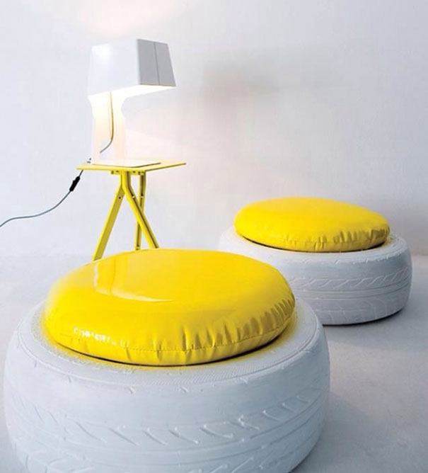 Painted Tire Chairs