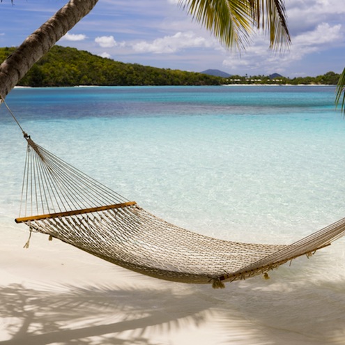 hammock at the tropical Caribbean beach