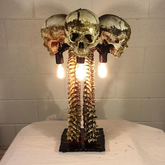 Skull and Spines Lamp