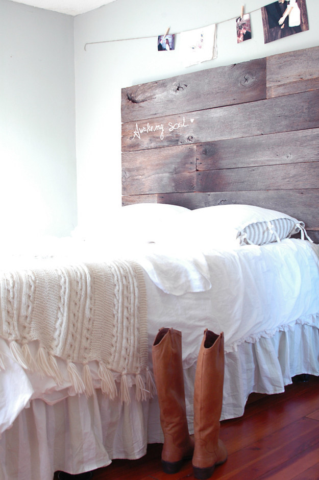 Or Nail Salvaged Wood Together For A Minimal But Warm Headboard.