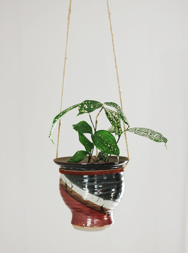 Drill Holes In The Side Of A Ceramic Pot To Turn Your Favorite Pot Into A Hanging Garden.