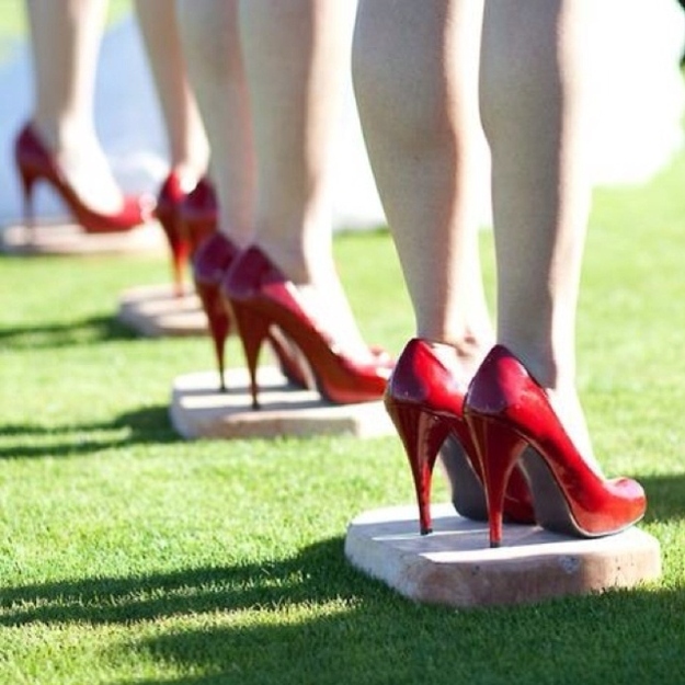 Give Your Bridesmaids Cement Blocks To Stand On So They Don't Sink Into The Grass.