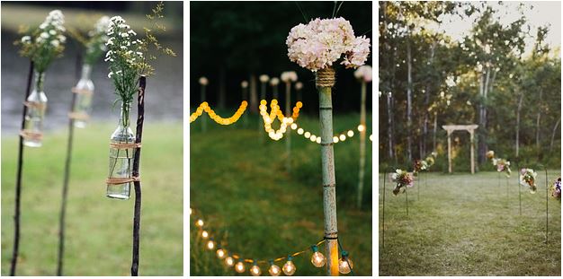 Use Flowers And Lights To Create A Simple But Gorgeous Makeshift Aisle.