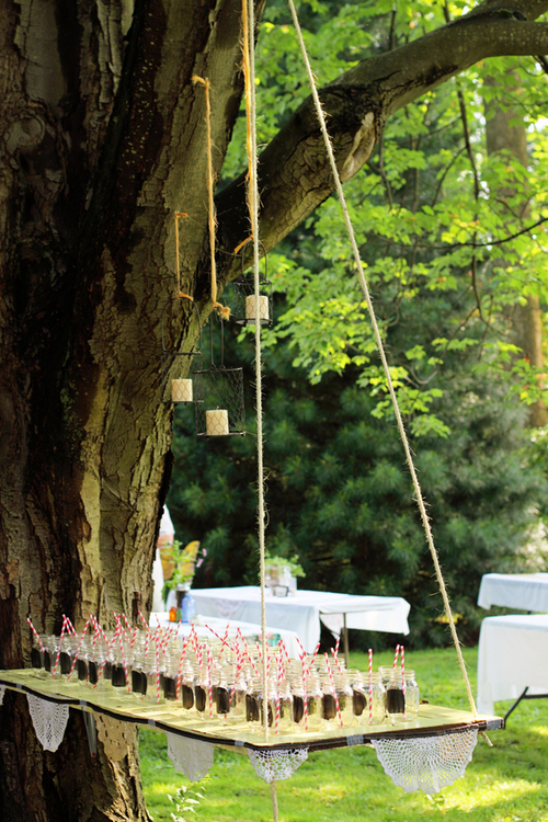 Suspend Tables From The Trees With Rope.