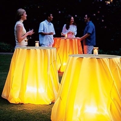 Put Camping Lanterns Underneath Table Cloths For A Brilliant Evening Lighting Idea.