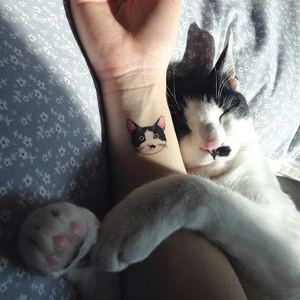 American Traditional Cat Tattoo 1