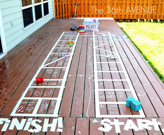 Turn your deck into a giant game board.