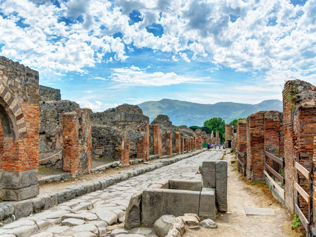 Pompeii was a thriving Roman city near Naples, Italy, before it was covered in ash from the eruption of the volcano Mount Vesuvius in 79 A.D. The outbreak killed 2,000 people, but the city remained intact under the ash until it was discovered in 1748.