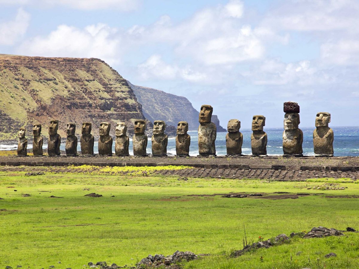 Located 2,300 miles off Chile's west coast, Easter Island (Rapa Nui in Polynesian) is home to the mysterious Moai of Rano Raraku. Moai refer to the 900 stone statues — each weighing 13 tons — that sit isolated on the island. The purpose of the Moai is still unknown.
