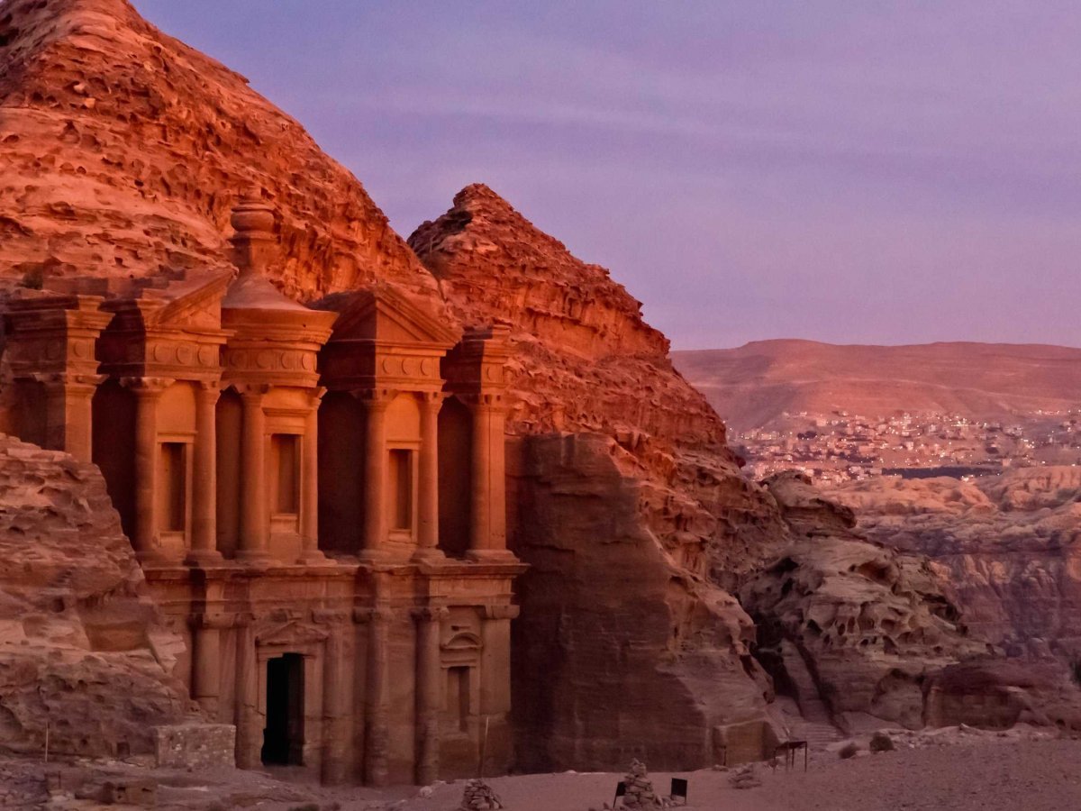Situated between the Red and Dead Seas in Jordan, the city of Petra served as a connector between Arabia, Egypt, and Syria-Phoenicia during prehistoric times. Surrounded by mountains carved into stunning red rock, these ruins are unlike any other.