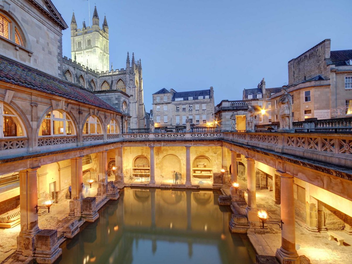 One of the most famous heritage sites in the U.K., the Roman Baths in Bath, England, was essential to Roman's daily bathing ritual. Besides seeing the baths, visitors can also tour the tunnels beneath them.