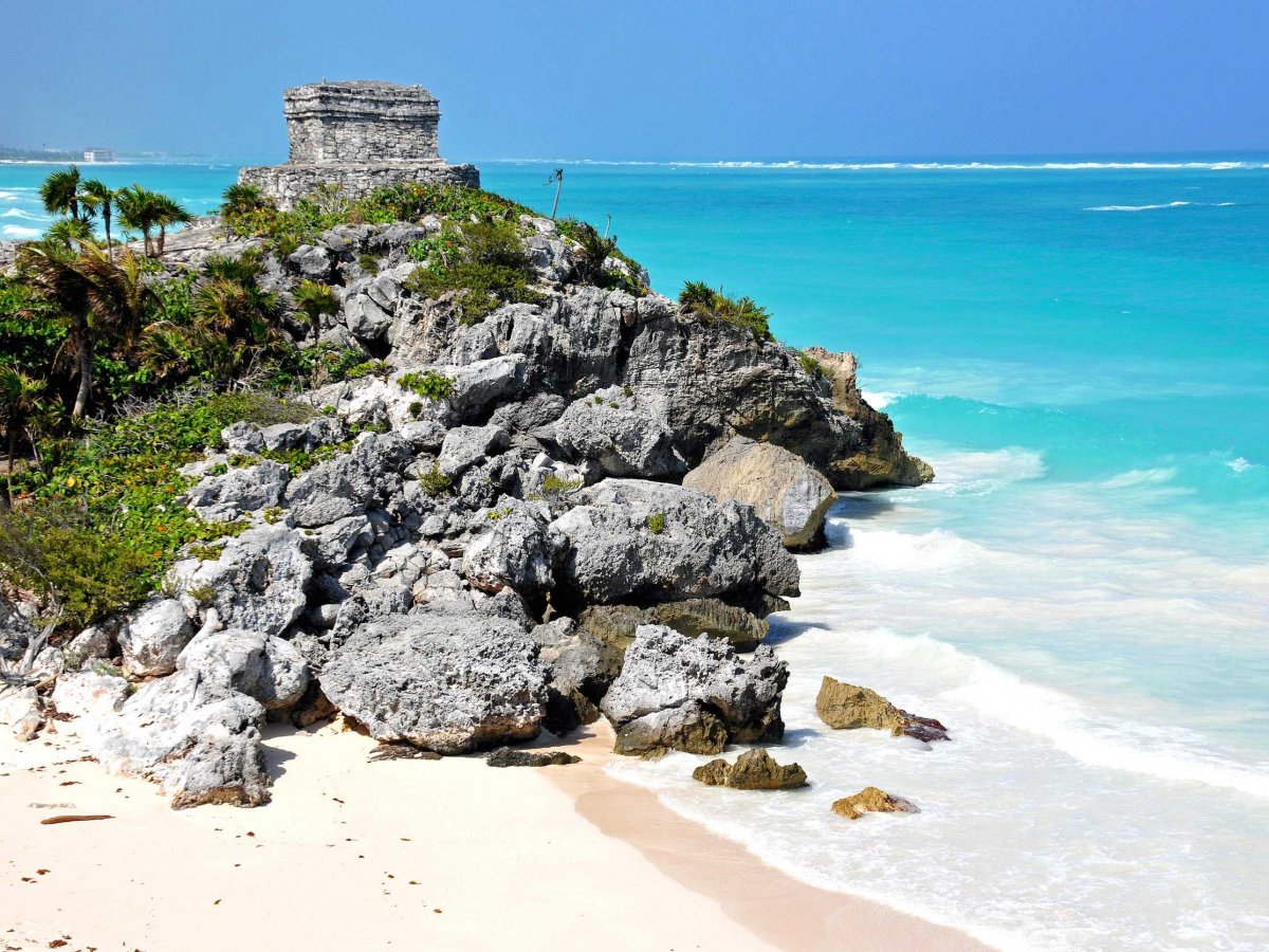 Besides gorgeous beaches and excellent snorkeling and diving, Tulum, located in Yucatán, Mexico, offers impressive Mayan ruins that date back to 564 A.D. Tulum means wall in the Yucatec language, which refers to the fact that a large barricade surrounded the settlement.